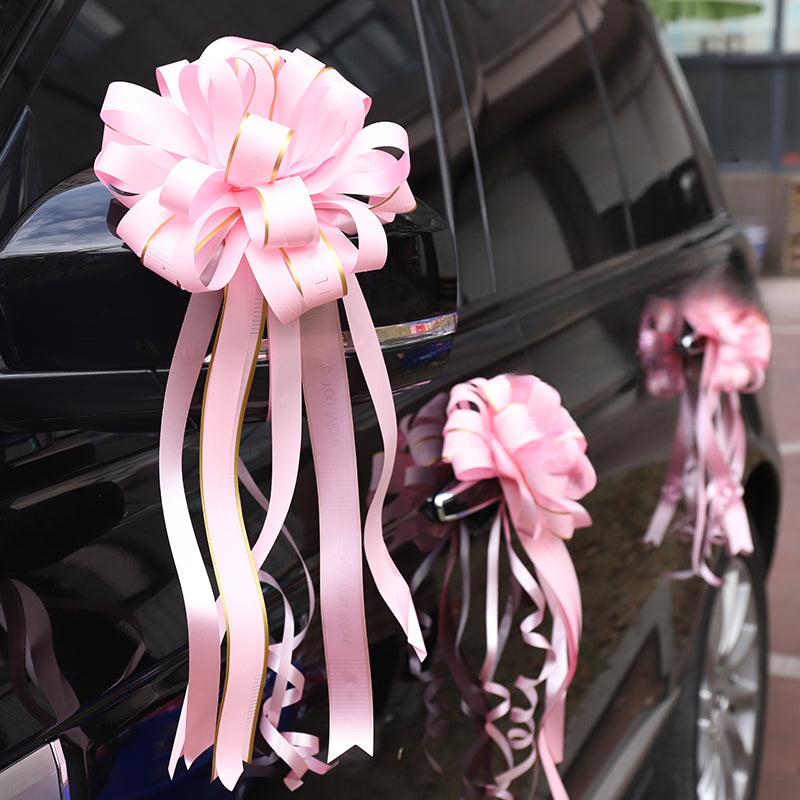 8" Large Pull Ribbon Bows for Wedding Car Pack 10