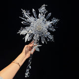 Load image into Gallery viewer, Handcrafted Crystal Snowflake Bridal Bouquet