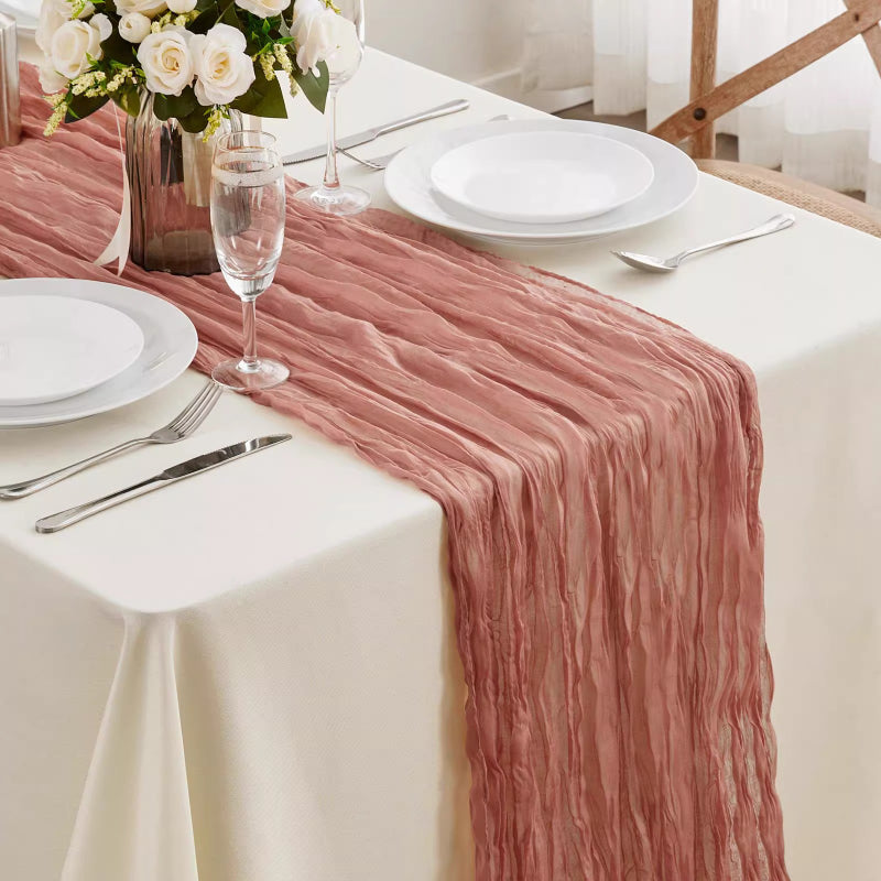 Pleated Table Runner Cloth for Weddings