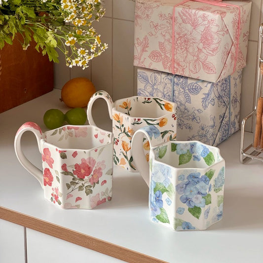 Floral Oil Painting Ceramic Coffee Mug