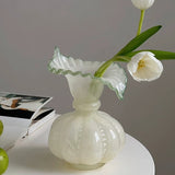 Load image into Gallery viewer, Vintage Iridescent Ruffled Glass Vase