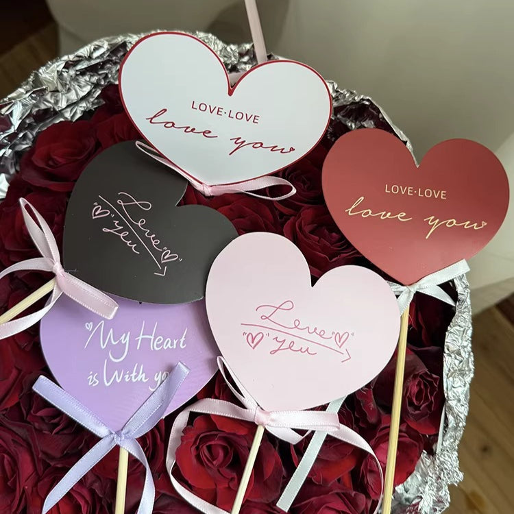 10pcs LOVE YOU Floral Picks for Valentine’s Day