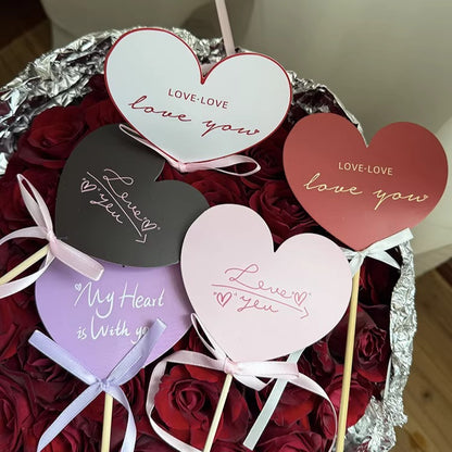 10pcs LOVE YOU Floral Picks for Valentine’s Day