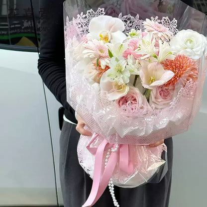 20pcs Lace Print Clear Cellophane Wrap (57x57cm)