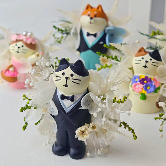 Boutonnière et corsage de fleurs préservées fantaisie