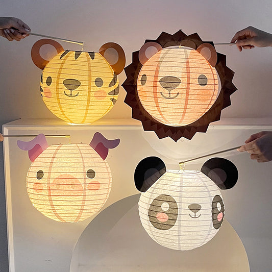 Lanterne en papier pliable en forme d'animal