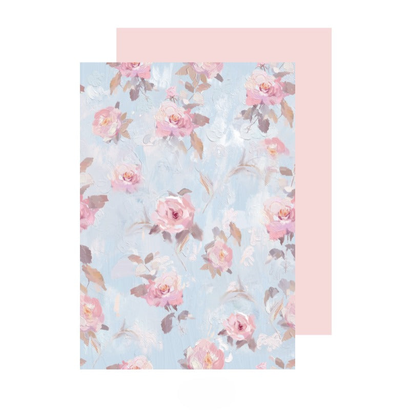 20pcs Rose Print Floral Wrap Paper (35x50cm)