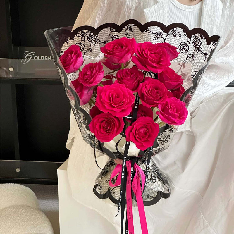 Rose Lace Cellophane Bouquet Wrap Paper Pack 20 – Floral Supplies Store