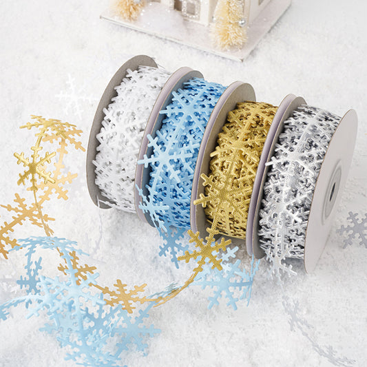 Christmas Snow Flake Trim Ribbon (25mmx10Yd)