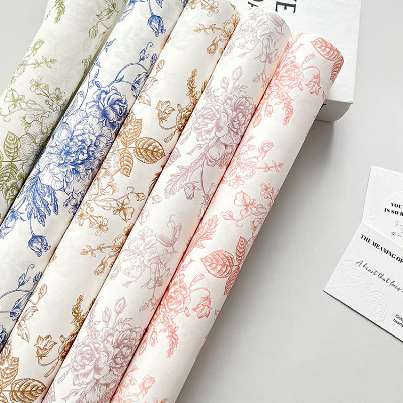 20pcs Vintage Botanical Kapok Wrap Paper (38x50cm)