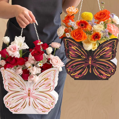 Butterfly Bouquet Box with Pearl Handle Pack 5