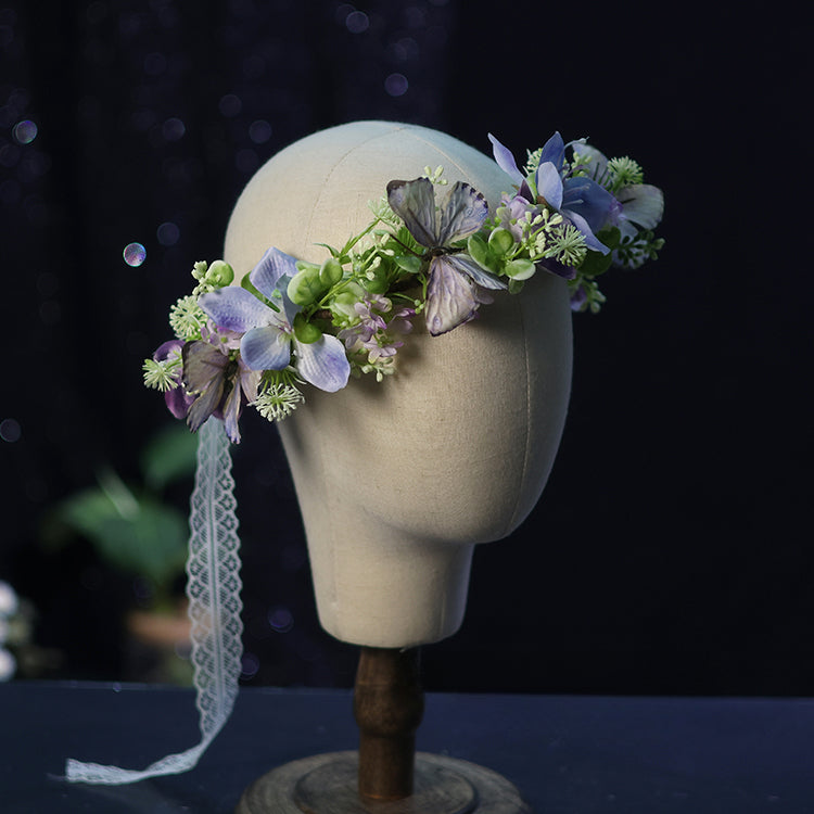 lavender flower crown Lavender Butterfly Flower Crown – Floral Supplies Store