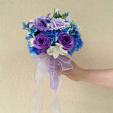 Load image into Gallery viewer, Lavender &amp; Royal Blue Bridesmaid Bouquet
