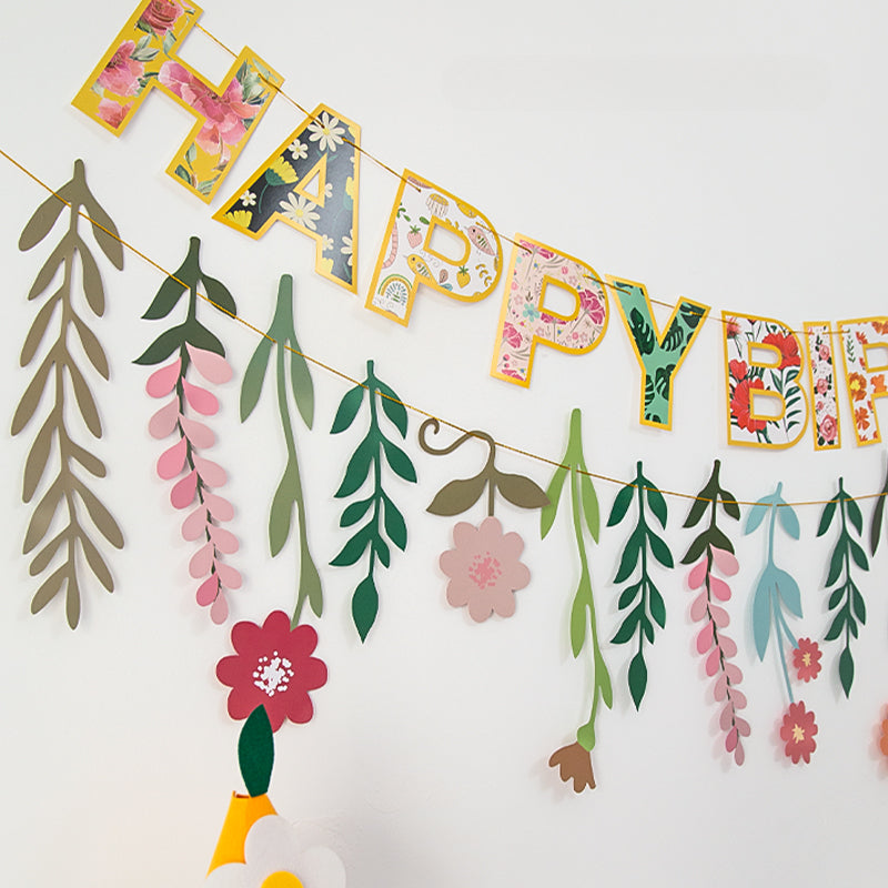 Happy Birthday Banner Flower Garland