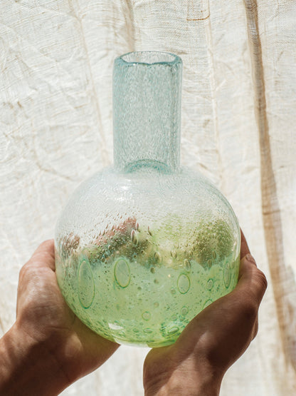 Seafoam Bubble Glass Bud Vase