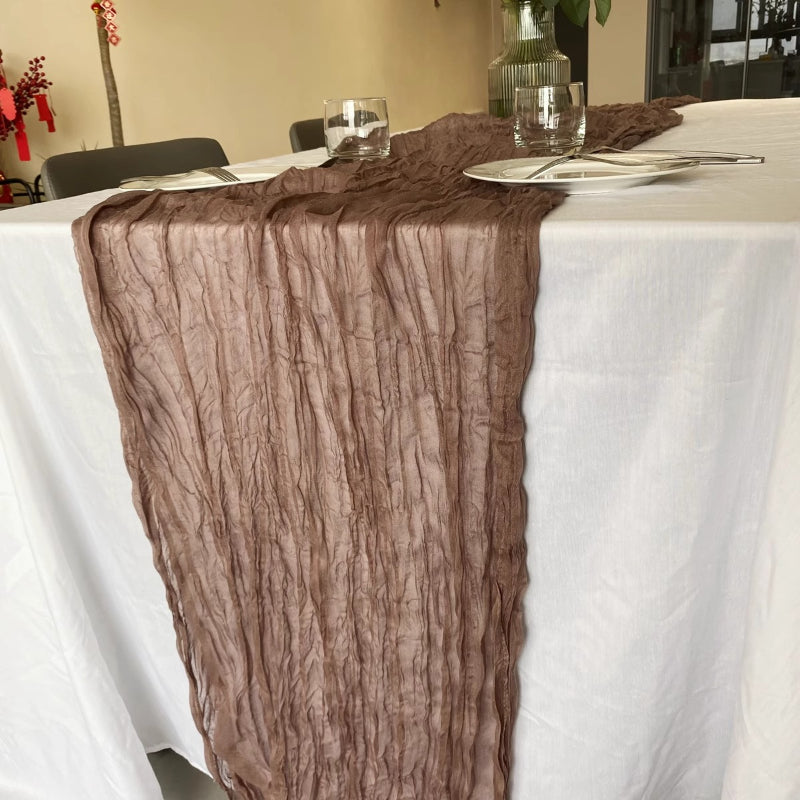 Pleated Table Runner Cloth for Weddings