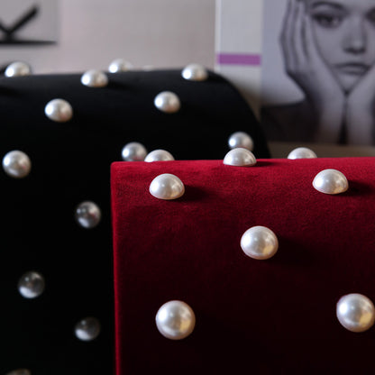 Coffret cadeau floral en velours orné de perles