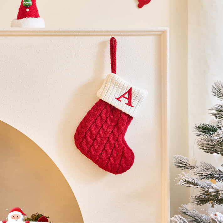 Knitted Christmas Stockings with Initials