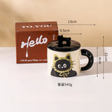 Load image into Gallery viewer, Cat Ceramic Coffee Mug with Lid