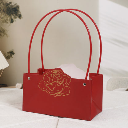 Gold Foil Rose Flower Bouquet Bags Pack 10