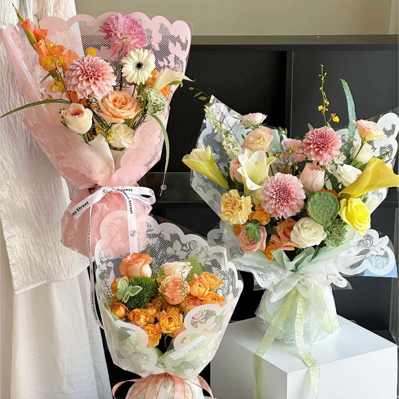 20pcs Rose Lace Cellophane Wrap (57x57cm)