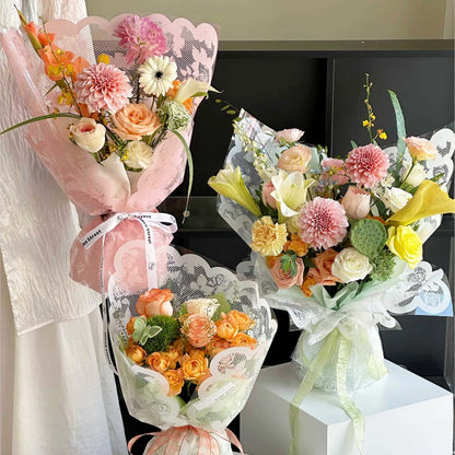 20pcs Rose Lace Cellophane Wrap (57x57cm)