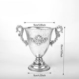 Load image into Gallery viewer, Antique Silver Metal Urn Planter Trumpet Vase