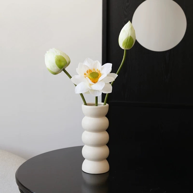 30" Artificial White Lotus Flower Stem