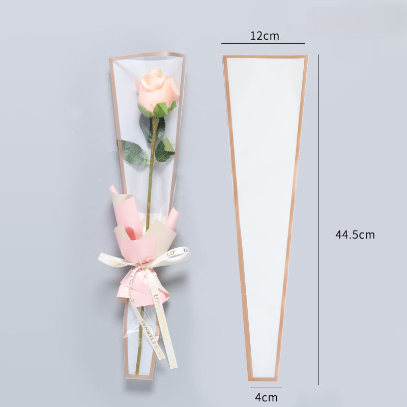 Gold-Framed Single Stem Flower Sleeves Pack 100