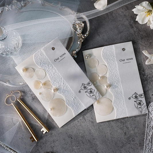 Cartes de vœux de mariage avec accents en nacre (lot de 2)