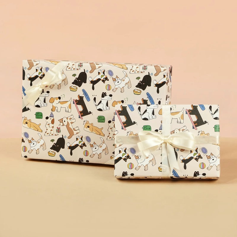Cartoon Puppies Gift Wrap Paper (50x70cm) Pack 2