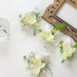 Load image into Gallery viewer, Calla Lily Orchid Boutonniere Wrist Corsage Set