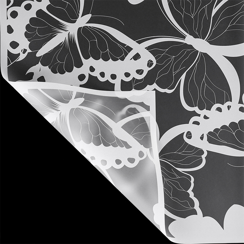 20 feuilles d'emballage en cellophane à motifs fleurs et papillons (57x57 cm)