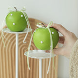 Load image into Gallery viewer, 2 Pcs Artificial Green Apple with Pearls &amp; Ribbon