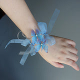 Load image into Gallery viewer, Handcrafted Butterfly Bridal Corsage Bracelet