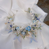 Load image into Gallery viewer, Handmade Flower Butterfly Wreath Headband