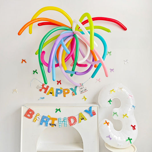 Colorful Firework Skinny Long Balloons Kit