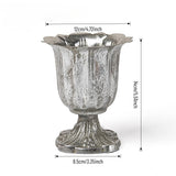 Load image into Gallery viewer, Antique Silver Metal Urn Planter Trumpet Vase