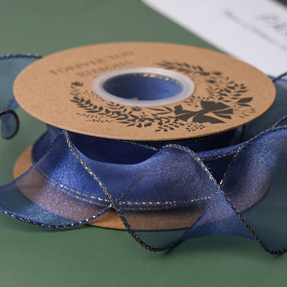 Curling Gold Edge Organza Ribbon (40mmx10Yd)