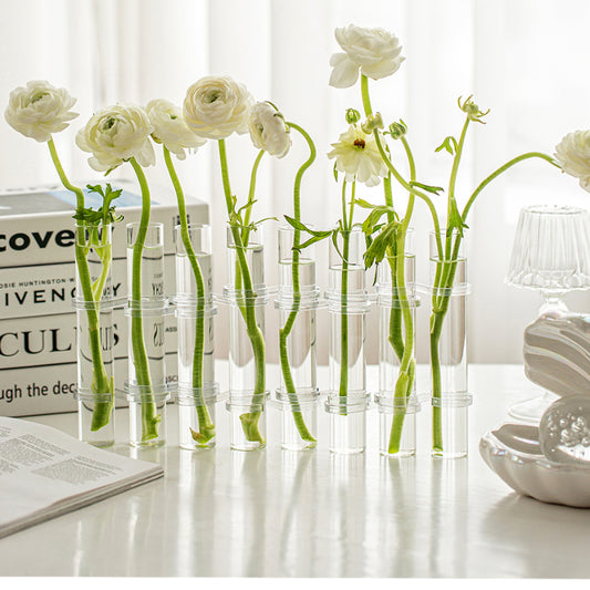 Flexible Hinged Glass Test Tube Vase