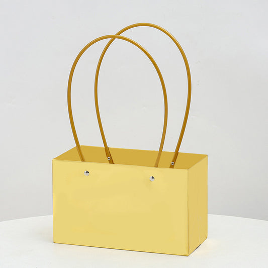 Golden Waterproof Flower Gift Bags Pack 10
