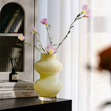 Load image into Gallery viewer, Modern Cream Geometric Glass Vase