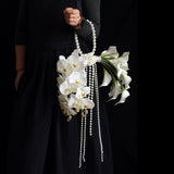 Load image into Gallery viewer, White Orchid Calla Lily Pearl Bridal Bouquet
