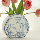 Load image into Gallery viewer, Underwater World Blue and White Porcelain Vase