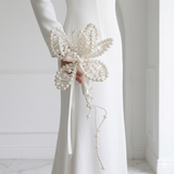 Load image into Gallery viewer, Handcrafted Pearl Flower Bridal Bouquet
