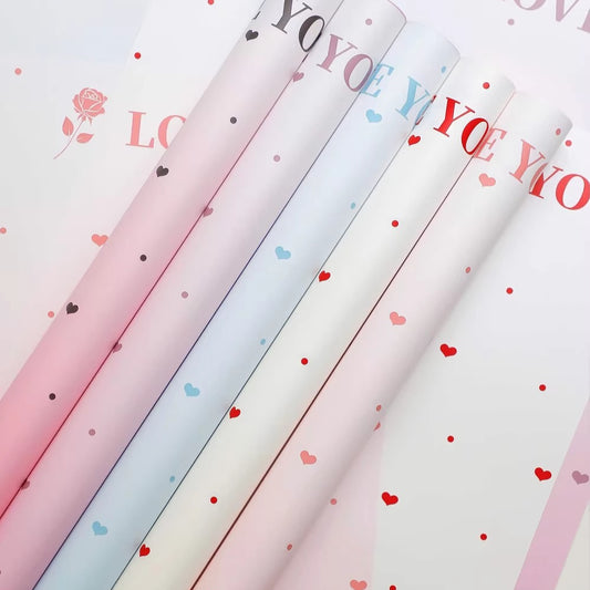 20 feuilles de papier cadeau Saint-Valentin « LOVE YOU » (35x50 cm)