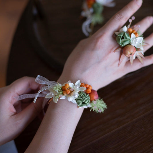 Forest Berries Boutonniere Wrist Corsage Set