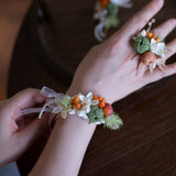 Load image into Gallery viewer, Forest Berries Boutonniere Wrist Corsage Set