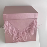 Load image into Gallery viewer, Metallic Square Flower Gift Box with Feather