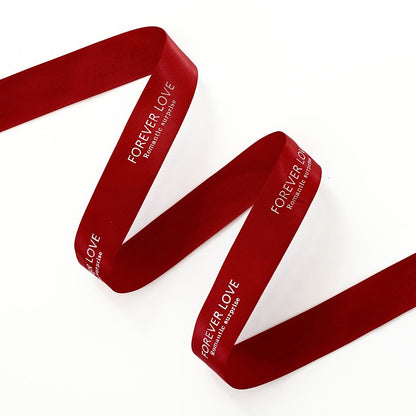 "Forever Love" Printed Satin Ribbon (25mm x 20Yd)